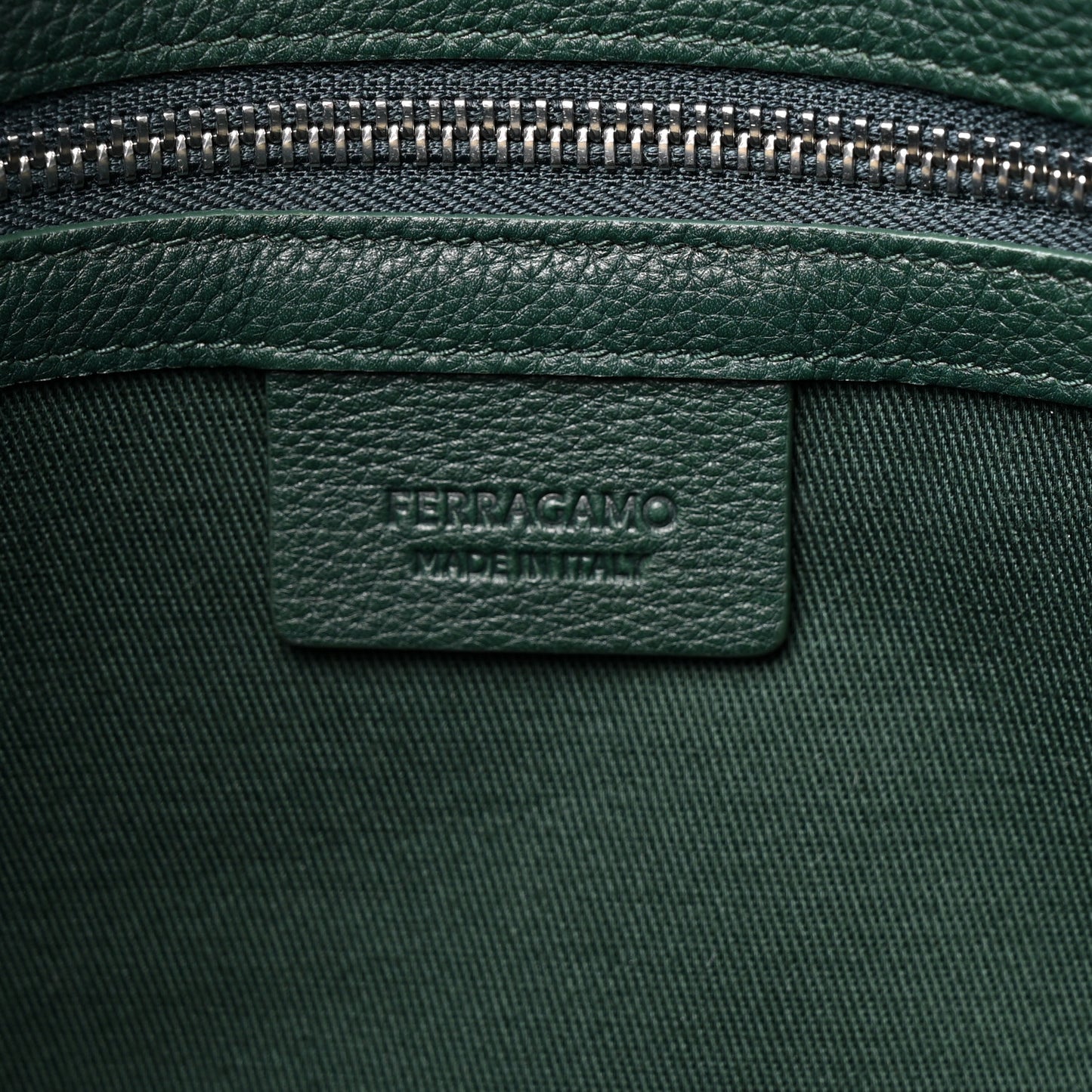 Calfskin Mens Hug Briefcase Moss Green