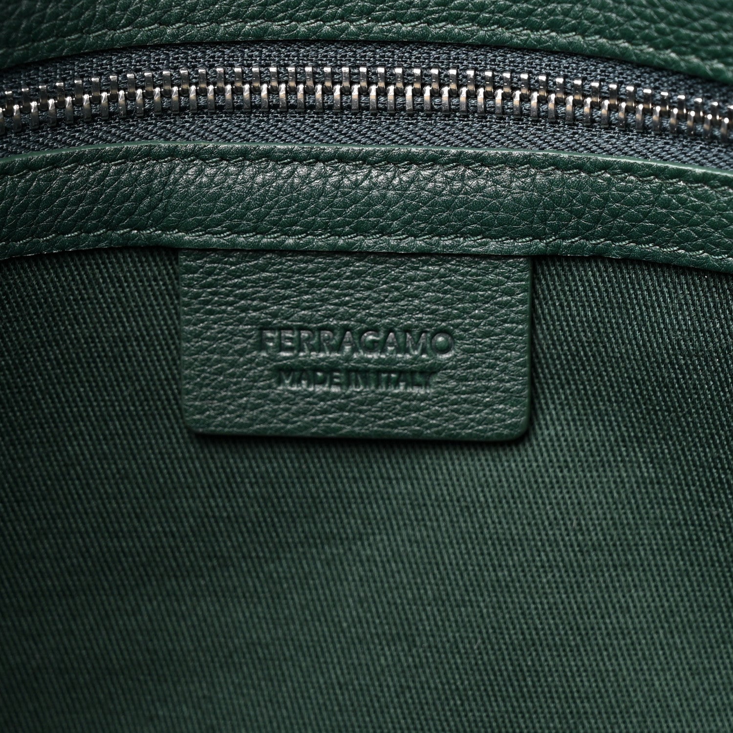 Salvatore Ferragamo Calfskin Mens Hug Briefcase Moss Green 5 of 11