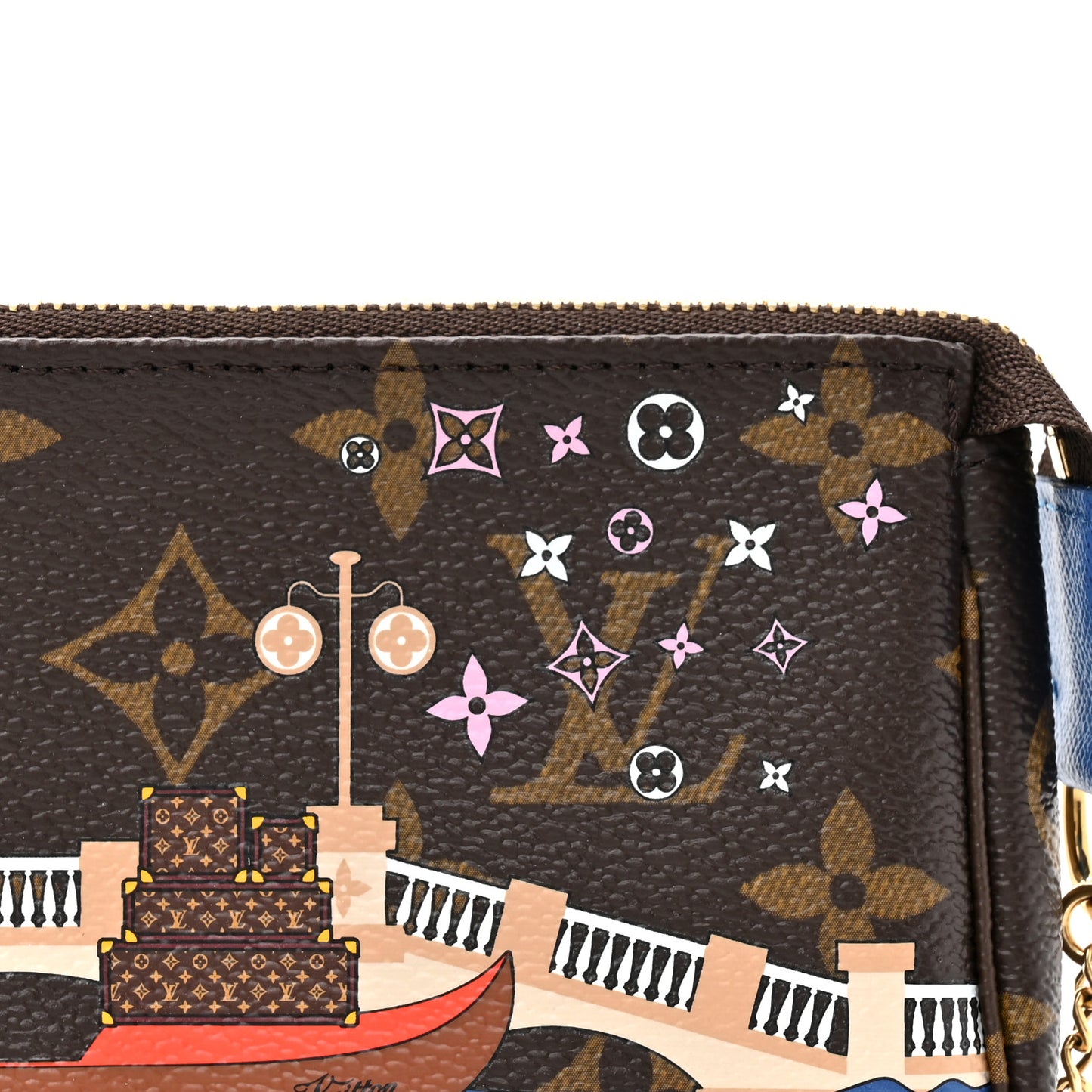 Monogram 2019 Christmas Animation Mini Venice Pochette Accessories Blue