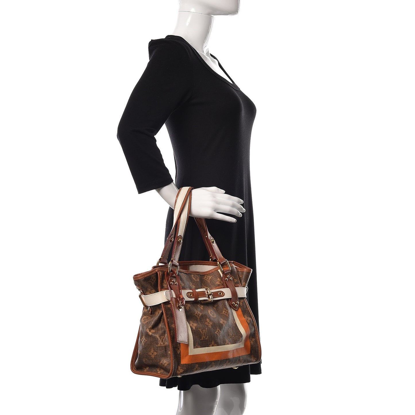 Monogram Rayures Tisse Sac PM