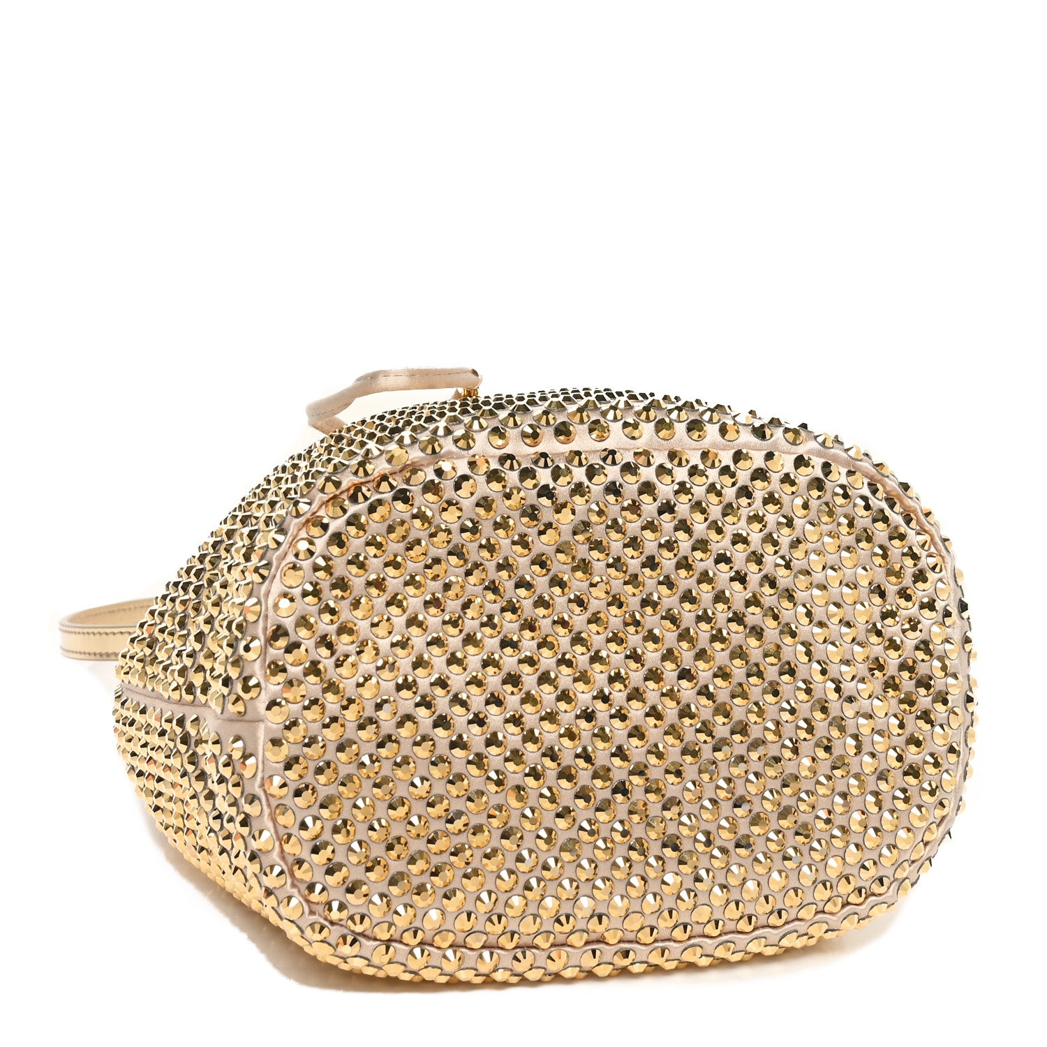 Prada Satin Crystal Metal Triangle Logo Mini Re-Edition 1978 Bucket Bag Platino 4 of 9