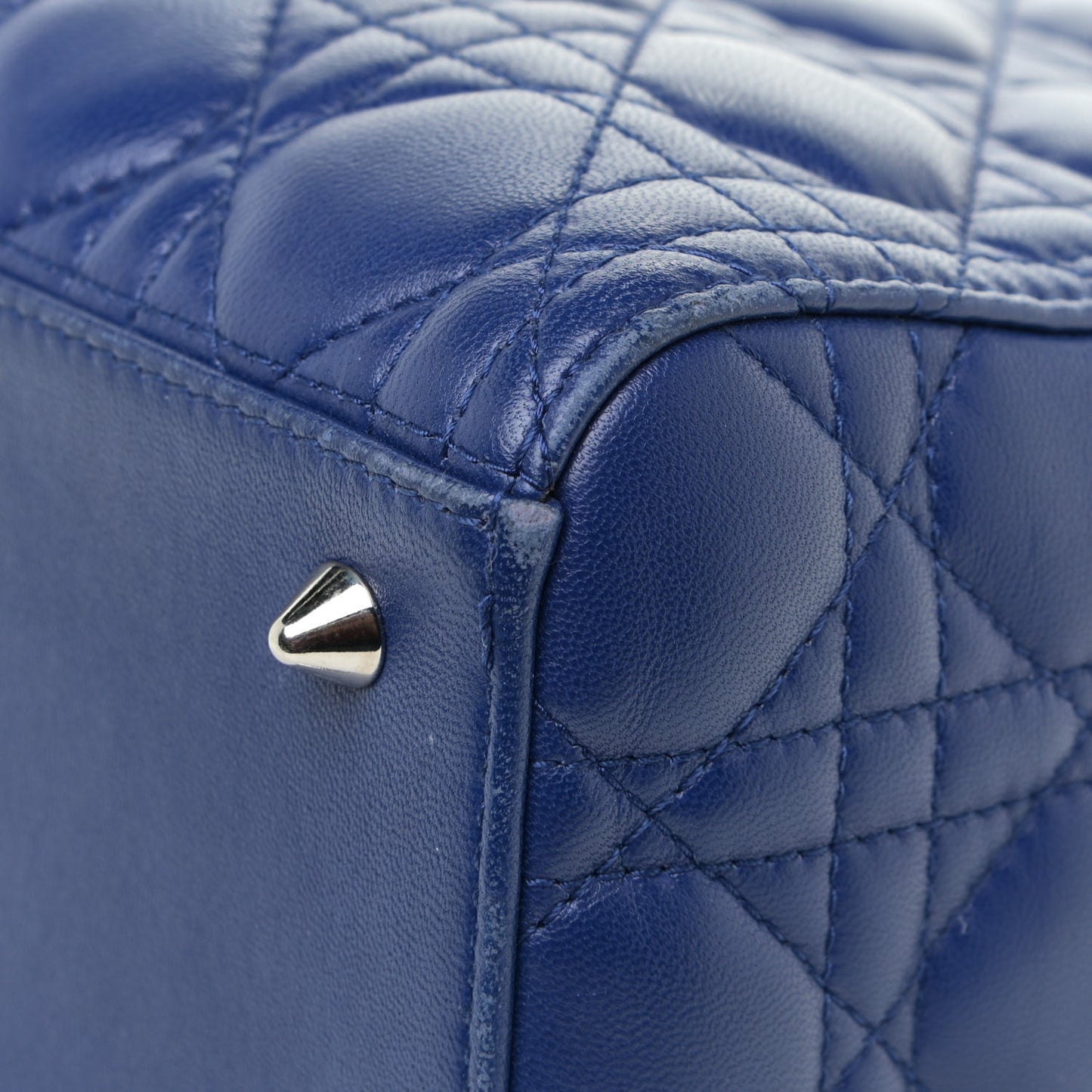 Lambskin Cannage Medium Lady Dior Blue