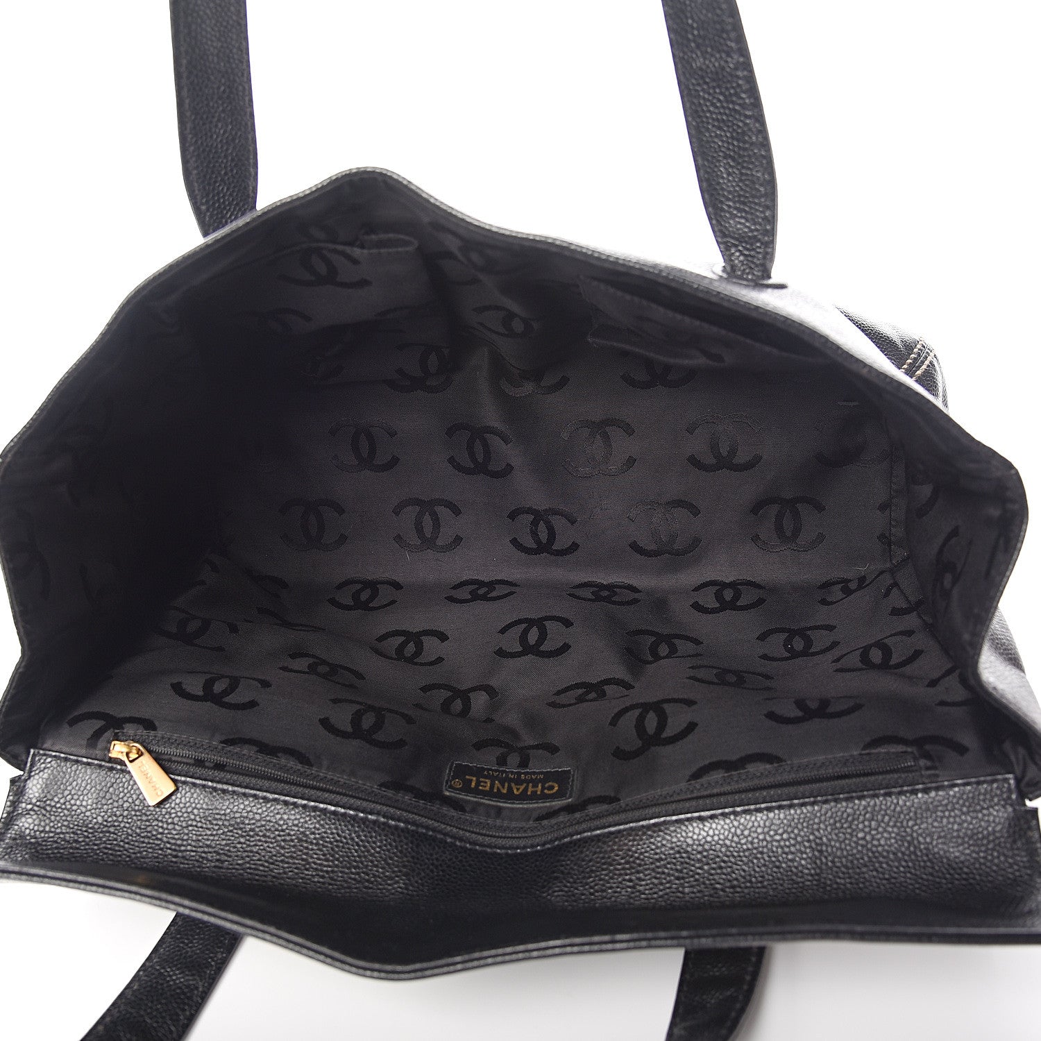Chanel Caviar CC Stitched Flap Shoulder Bag Black 4 of 9