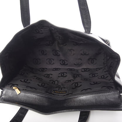Chanel Caviar CC Stitched Flap Shoulder Bag Black 4 of 9