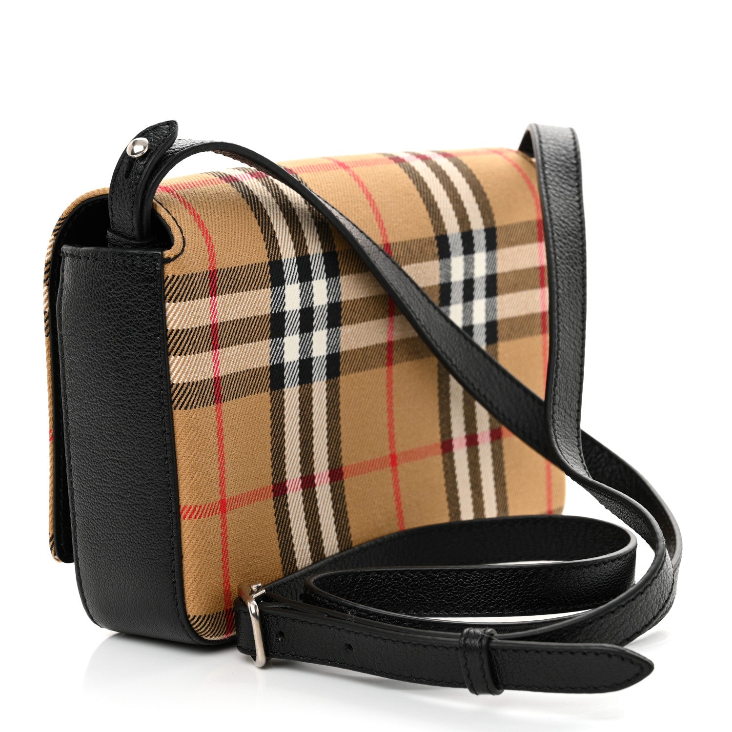 Burberry House Check Tartan Mix Hampshire Crossbody Antique Yellow Black 3 of 9