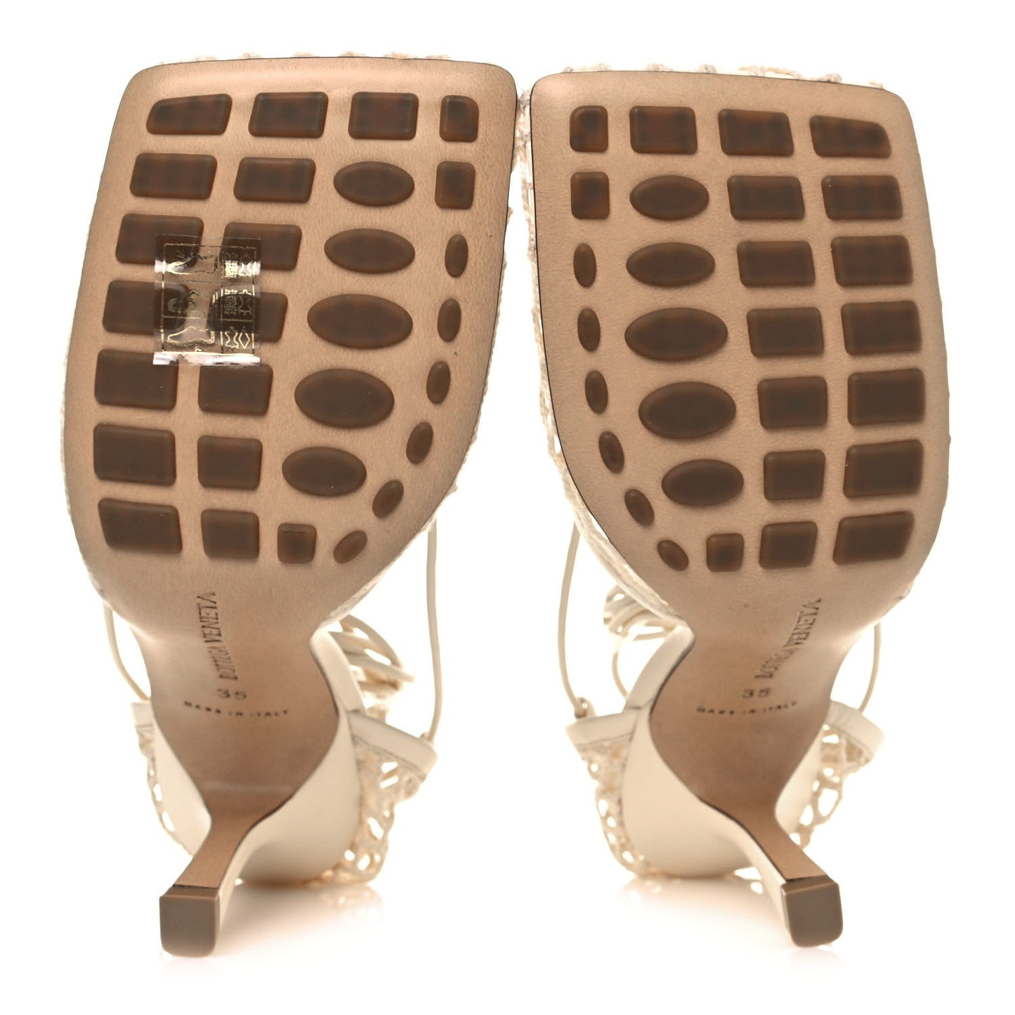 Mesh Nappa Stretch Ankle Tie Sandals 35 Toile