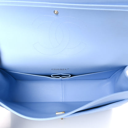 Chanel Caviar Quilted Maxi Double Flap Light Blue 5 of 10