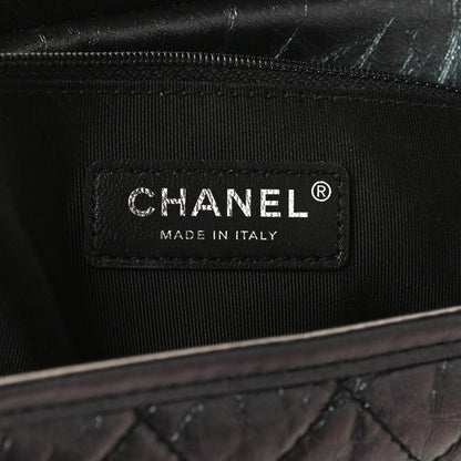 Chanel Iridescent Aged Calfskin Quilted Medium Gabrielle Hobo Black 6 of 12
