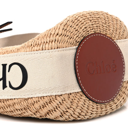 Chloe X MIFUKO Raffia Calfskin Small Woody Basket Shoulder Bag Beige Brown 10 of 11