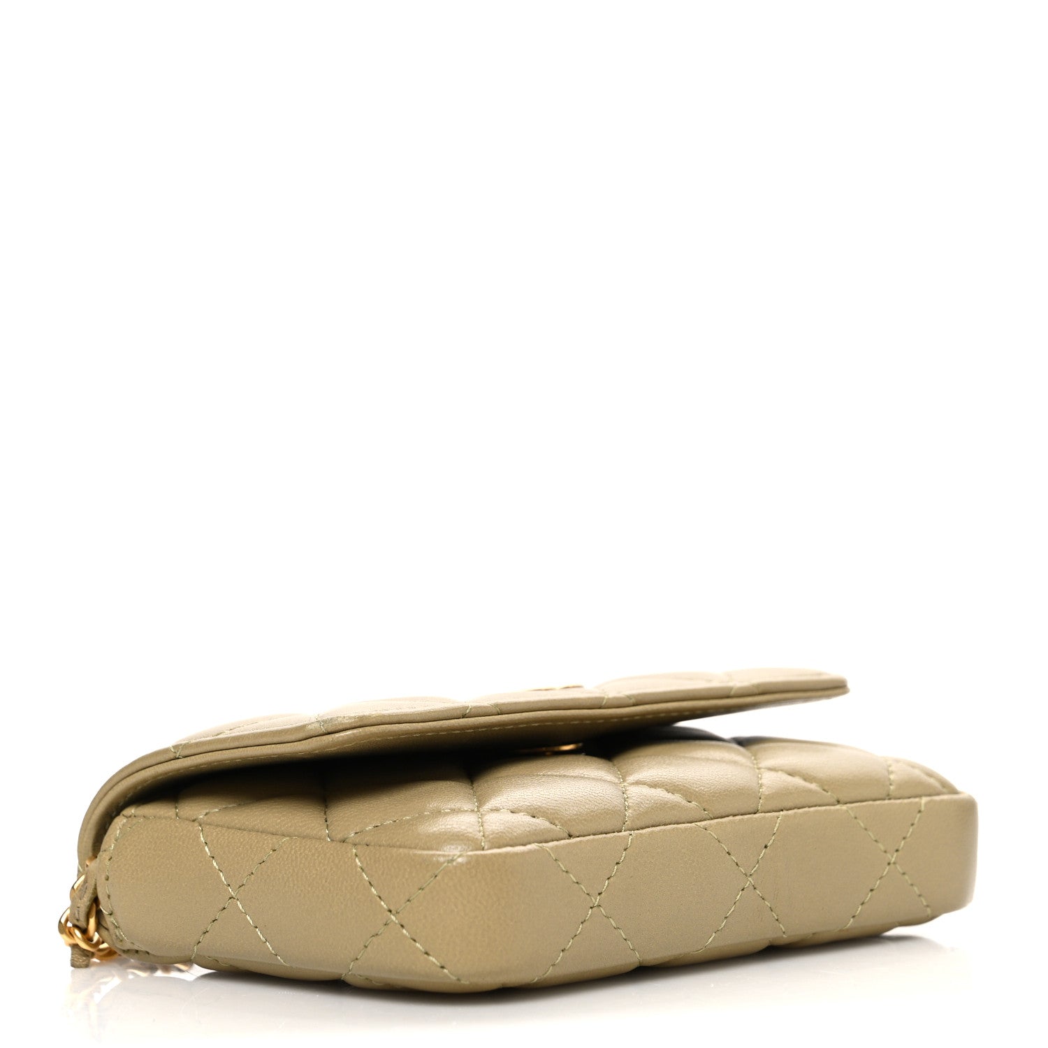 Chanel Lambskin Enamel Quilted Coco Hearts Clutch With Chain Light Green 4 of 11