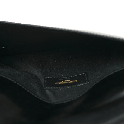 Saint Laurent Smooth Shiny Calfskin Monogram Uptown Pouch Black 5 of 11