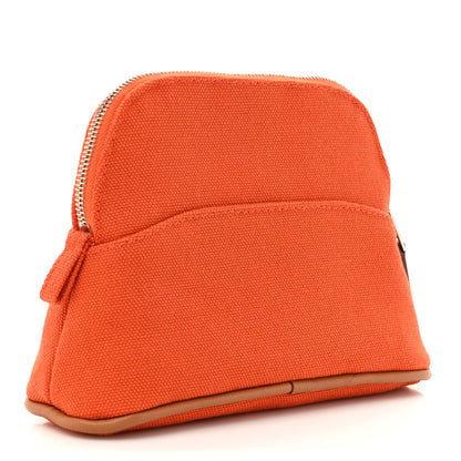 Hermes Cotton Canvas Mini Mini Bolide Travel Cosmetic Pouch Feu 3 of 7