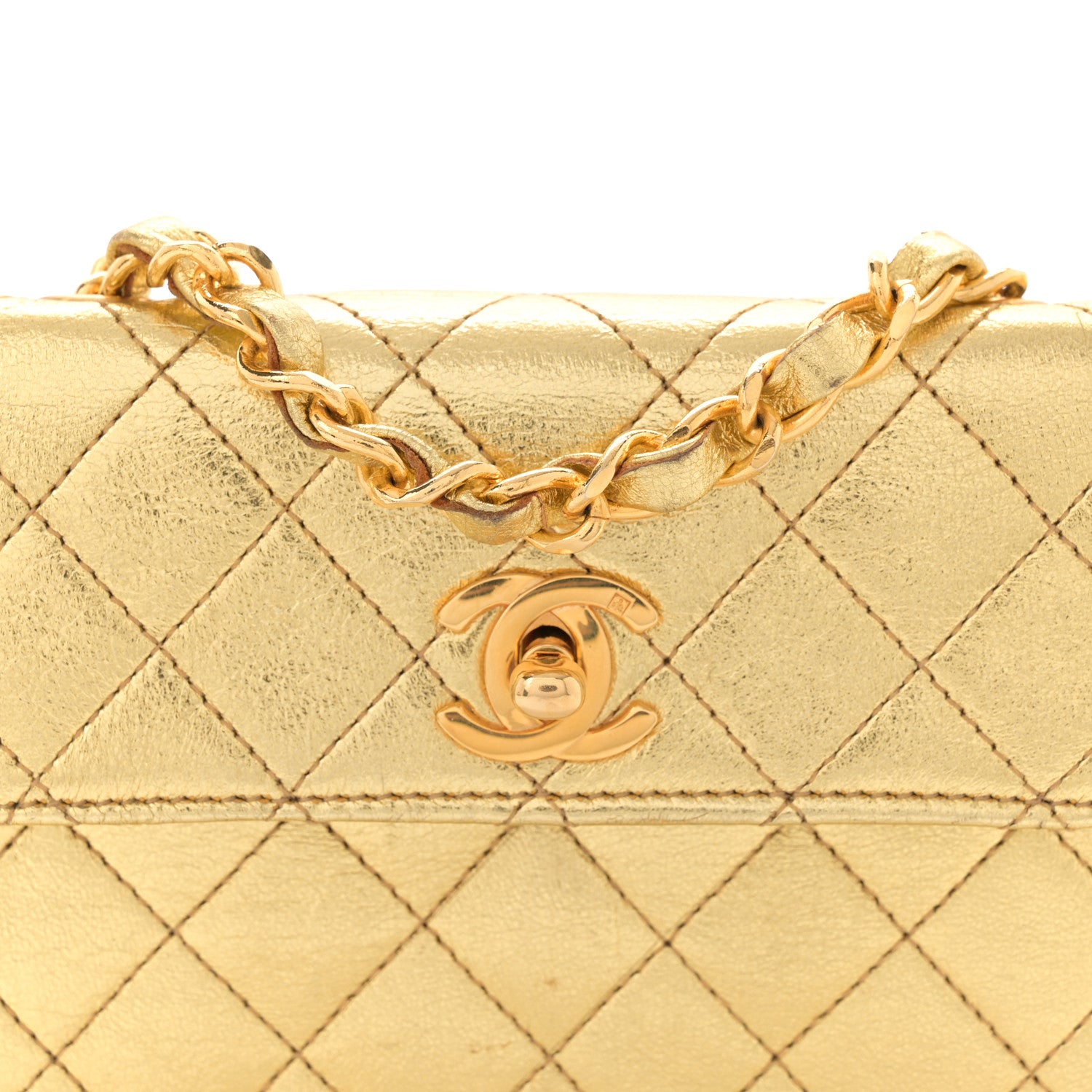 Chanel Metallic Lambskin Quilted Mini Flap Gold 8 of 12