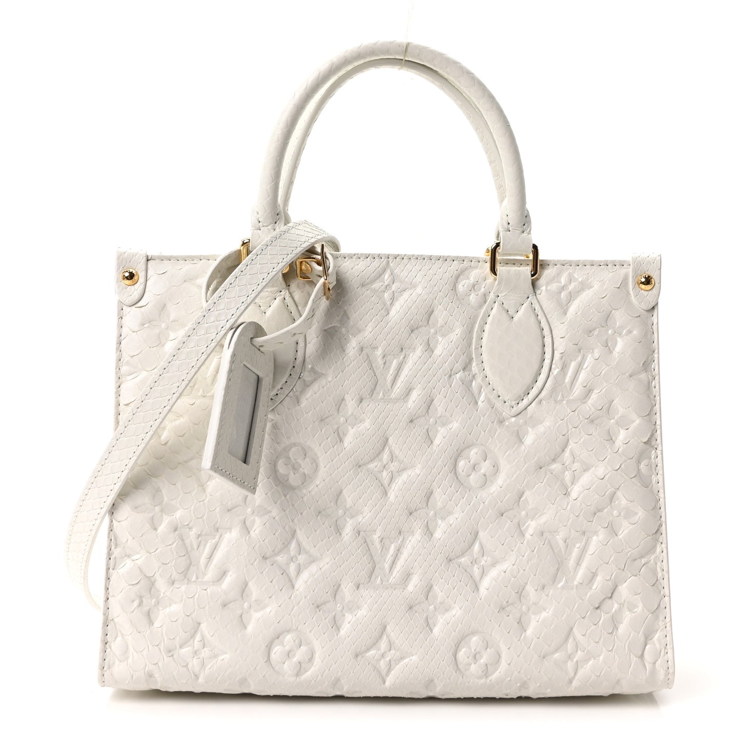 Snakeskin Empreinte Monogram Onthego PM White