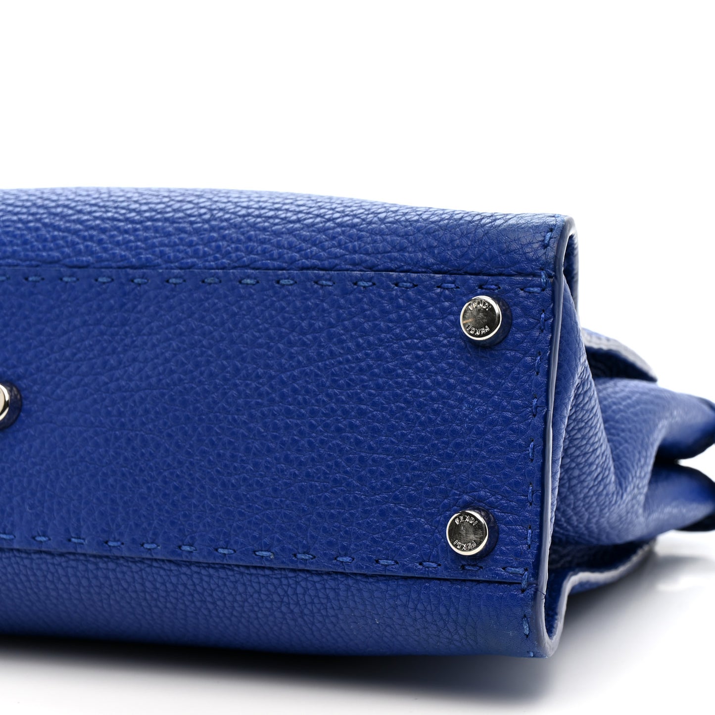 Cuoio Romano Selleria Bi-Color Medium Peekaboo Iconic Satchel Blue Neon Latte