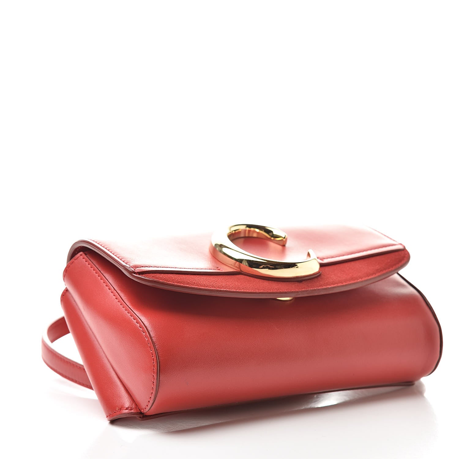 Chloe Calfskin Suede C Belt Bag Plaid Red 4 of 12