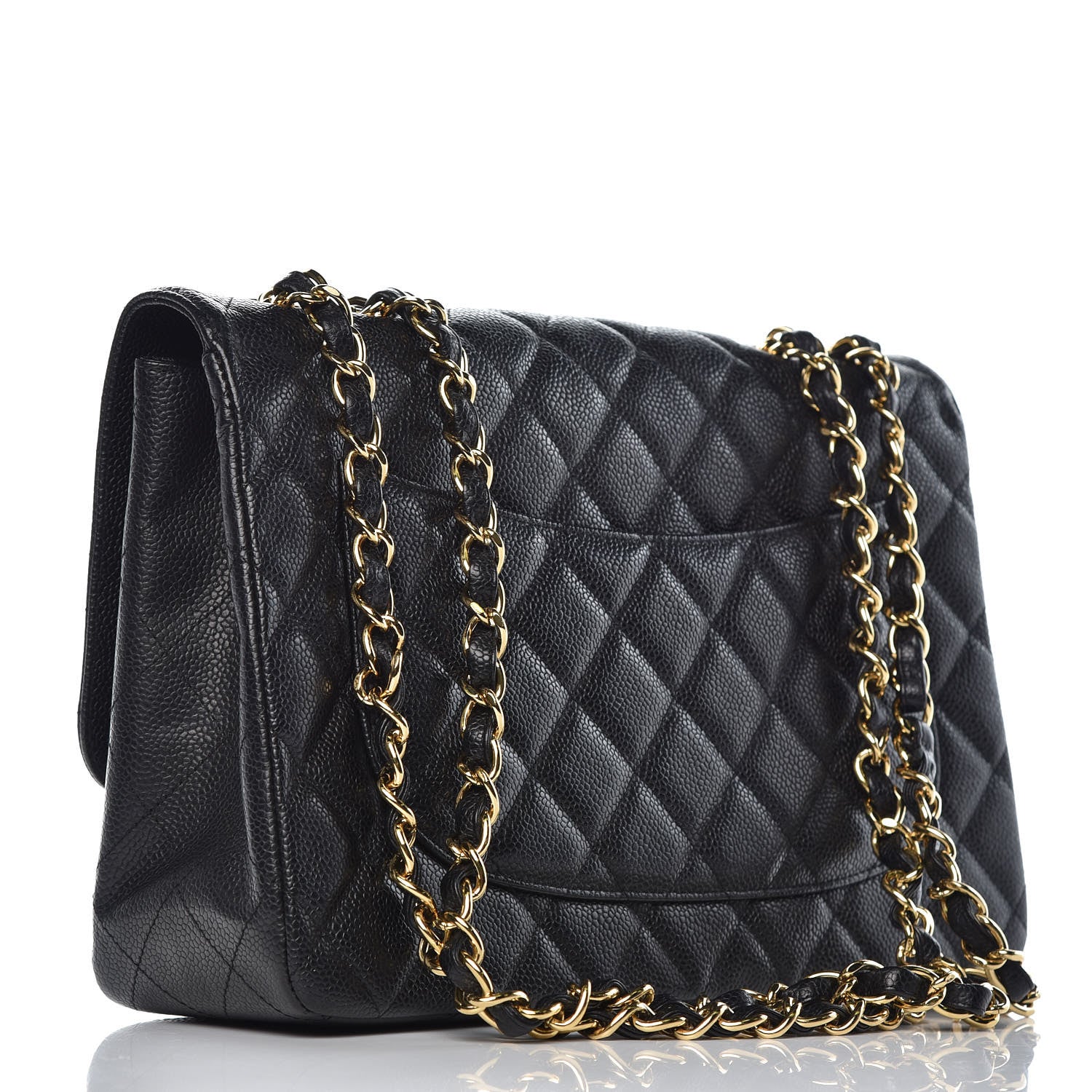 Chanel Caviar Quilted Jumbo Single Flap Black 3 of 9