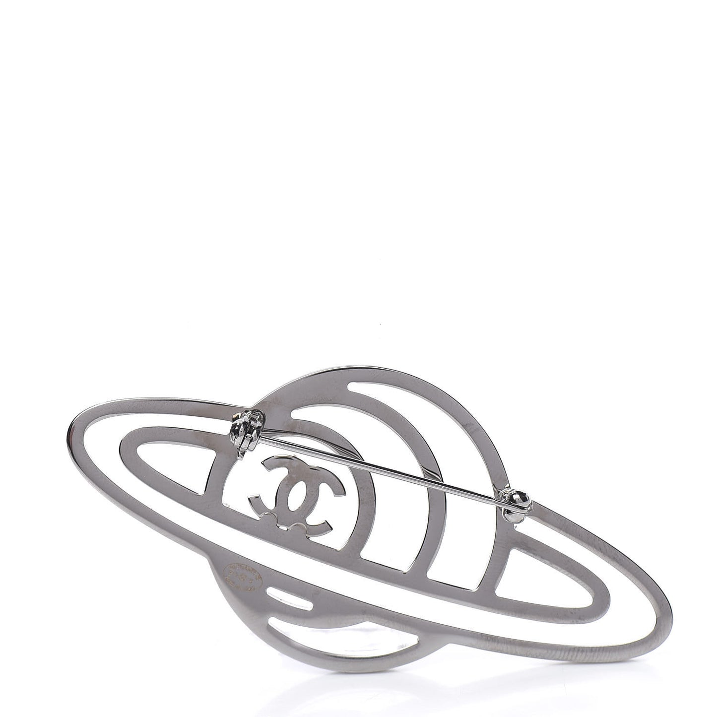 Crystal CC Planet Brooch Purple Light Blue Silver