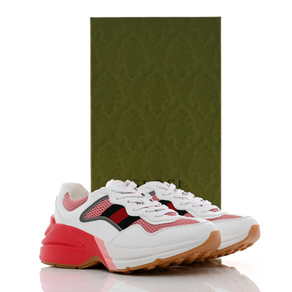Gucci Lavaredo Eco Fabric Mesh Web Womens Rhyton Reflective Sneakers 36.5 Great White Water Rose Silver 9 of 9