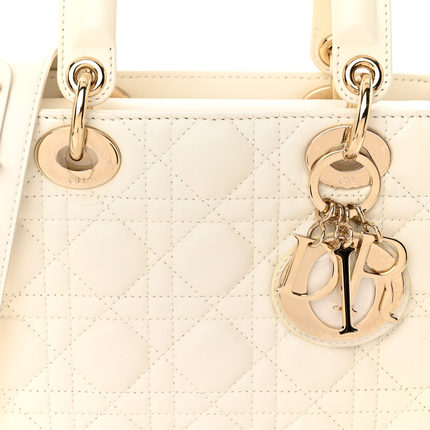 Lambskin Cannage Small My ABCDior Lady Dior White