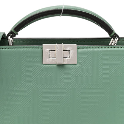 Fendi Calfskin Striped Texture FF Peekaboo I See U X Cross Satchel Green Island 9 of 12