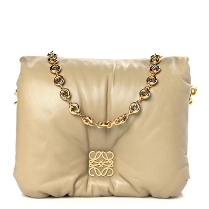 Loewe Lambskin Goya Puffer Bag Clay Green 1 of 9