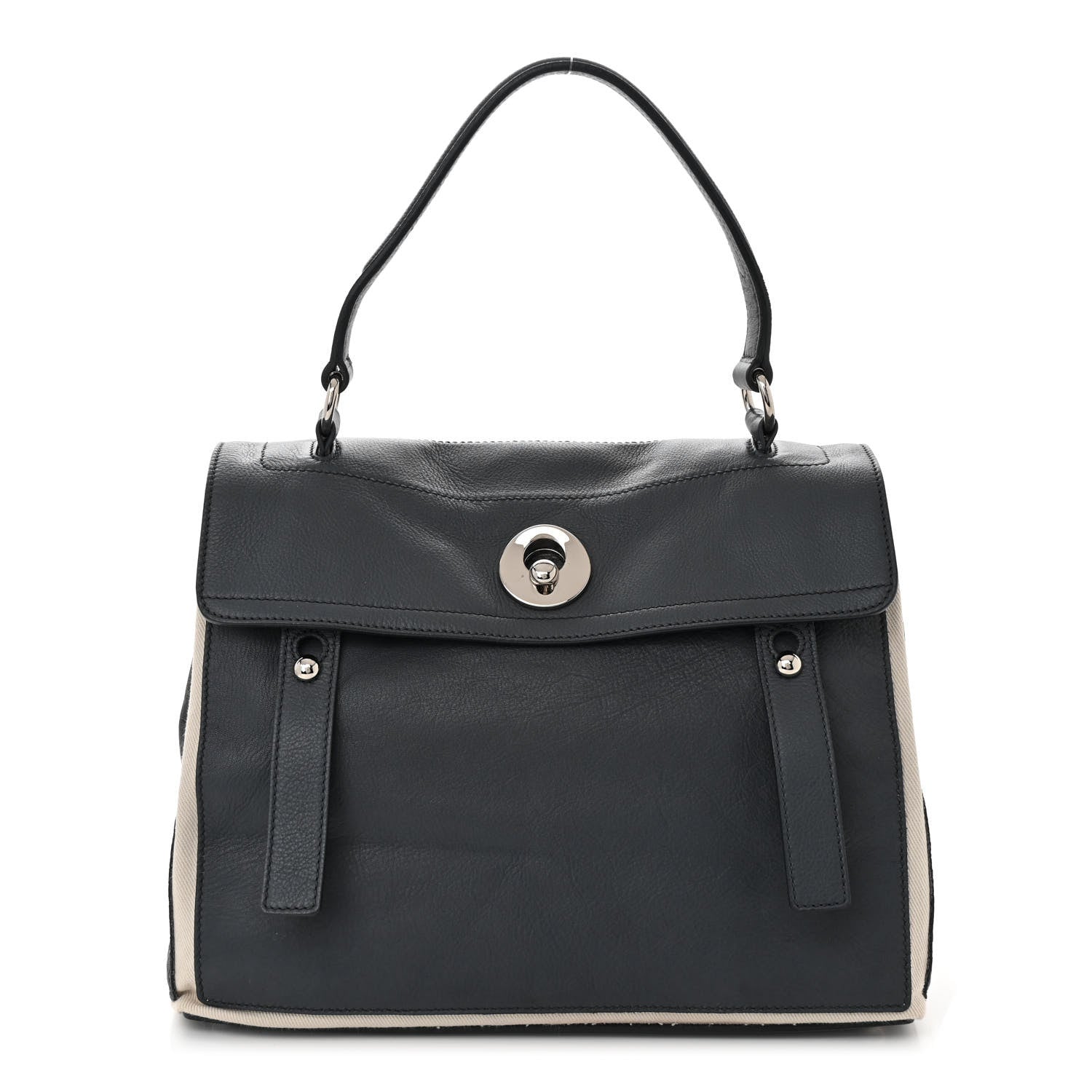 Saint Laurent Calfskin Canvas Large Muse Two Grey 1 of 12