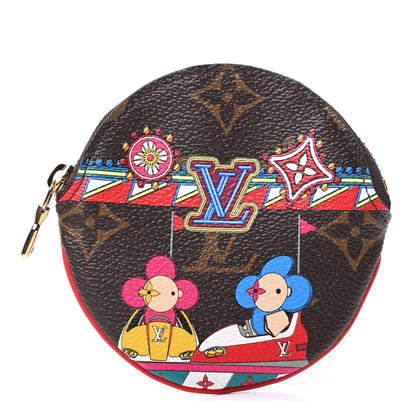 Louis Vuitton Monogram 2020 Christmas Animation Bumper Cars Round Coin Purse Coquelicot 1 of 6