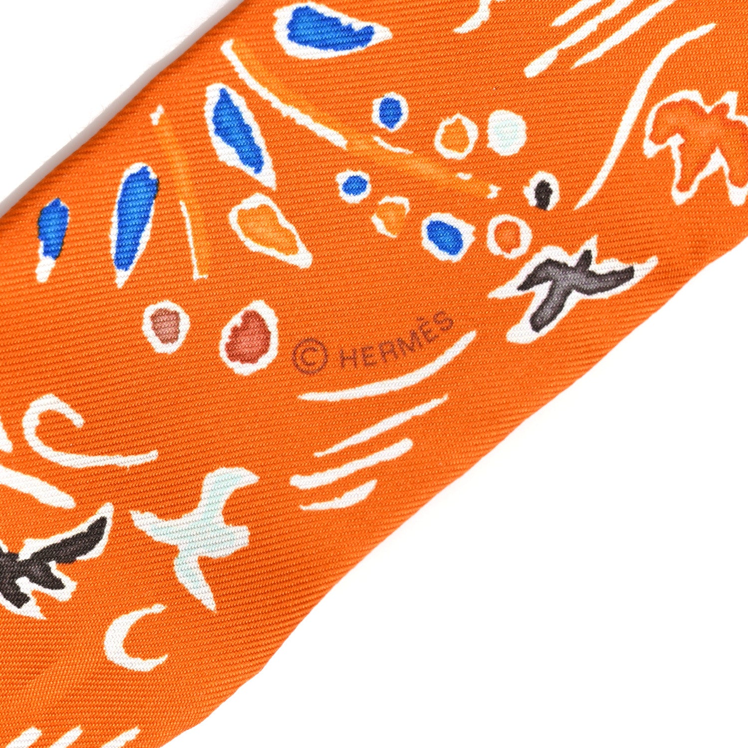 Hermes Silk Isola Di Primavera Twilly Potiron 3 of 4