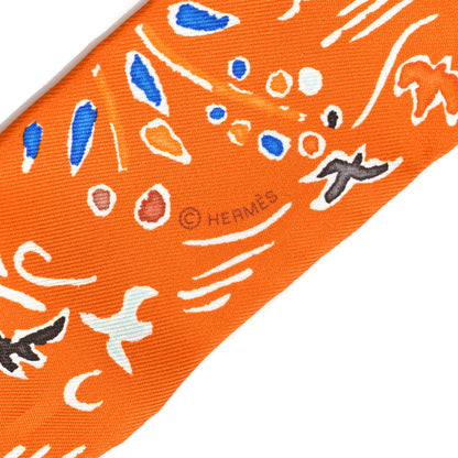 Hermes Silk Isola Di Primavera Twilly Potiron 3 of 4