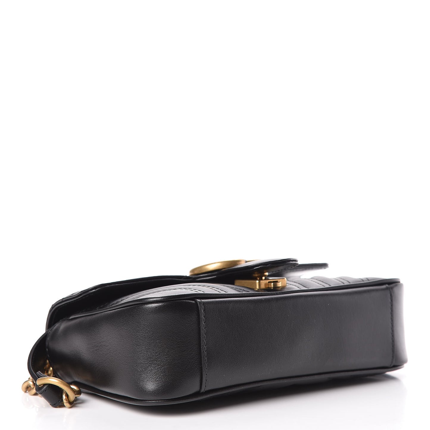 Calfskin Matelasse Mini GG Marmont Shoulder Bag Black