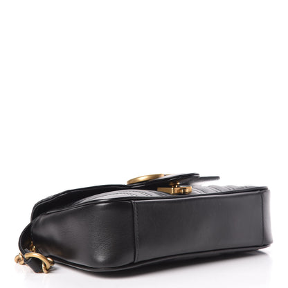 Gucci Calfskin Matelasse Mini GG Marmont Shoulder Bag Black 4 of 10