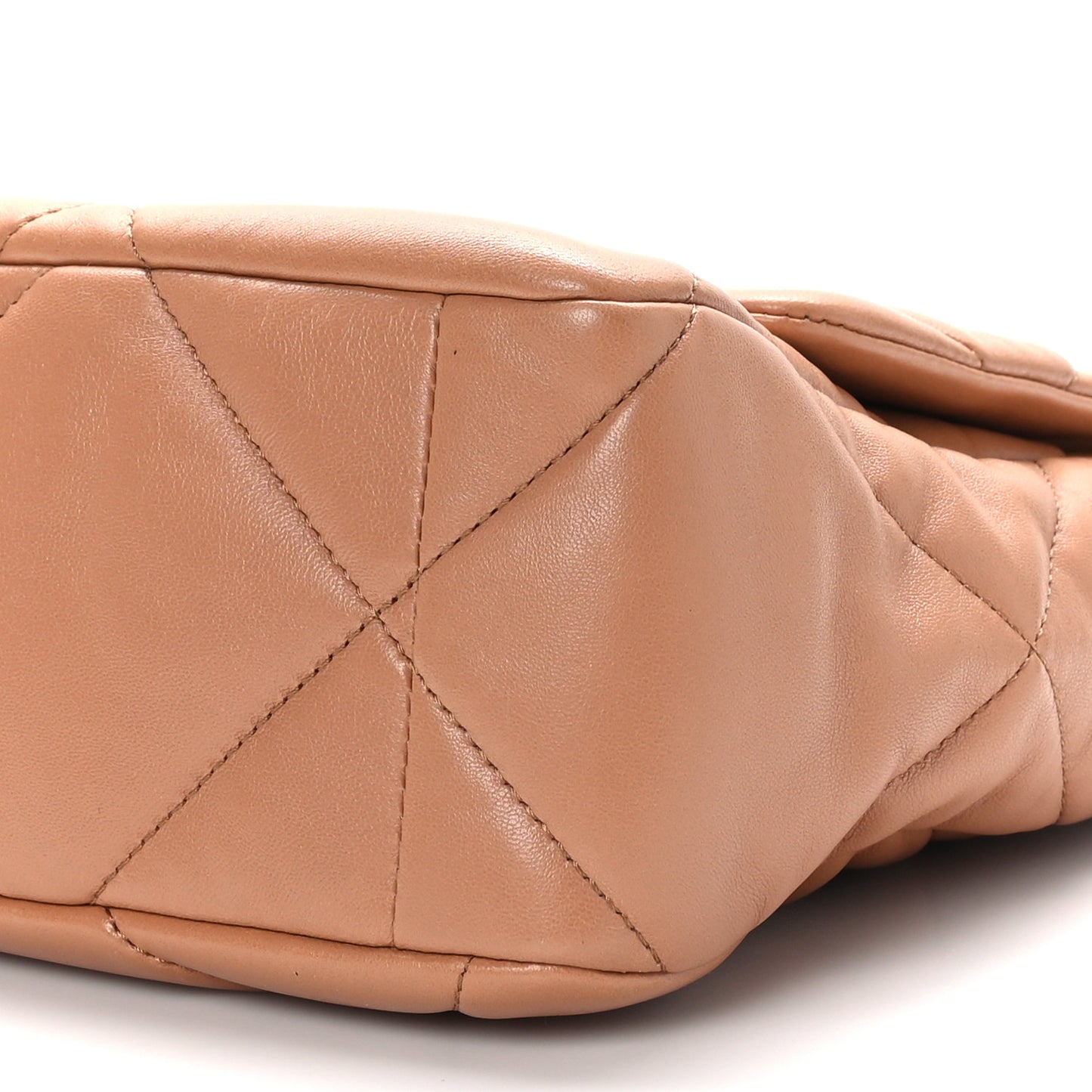 Lambskin Quilted Large Chanel 19 Flap Brown