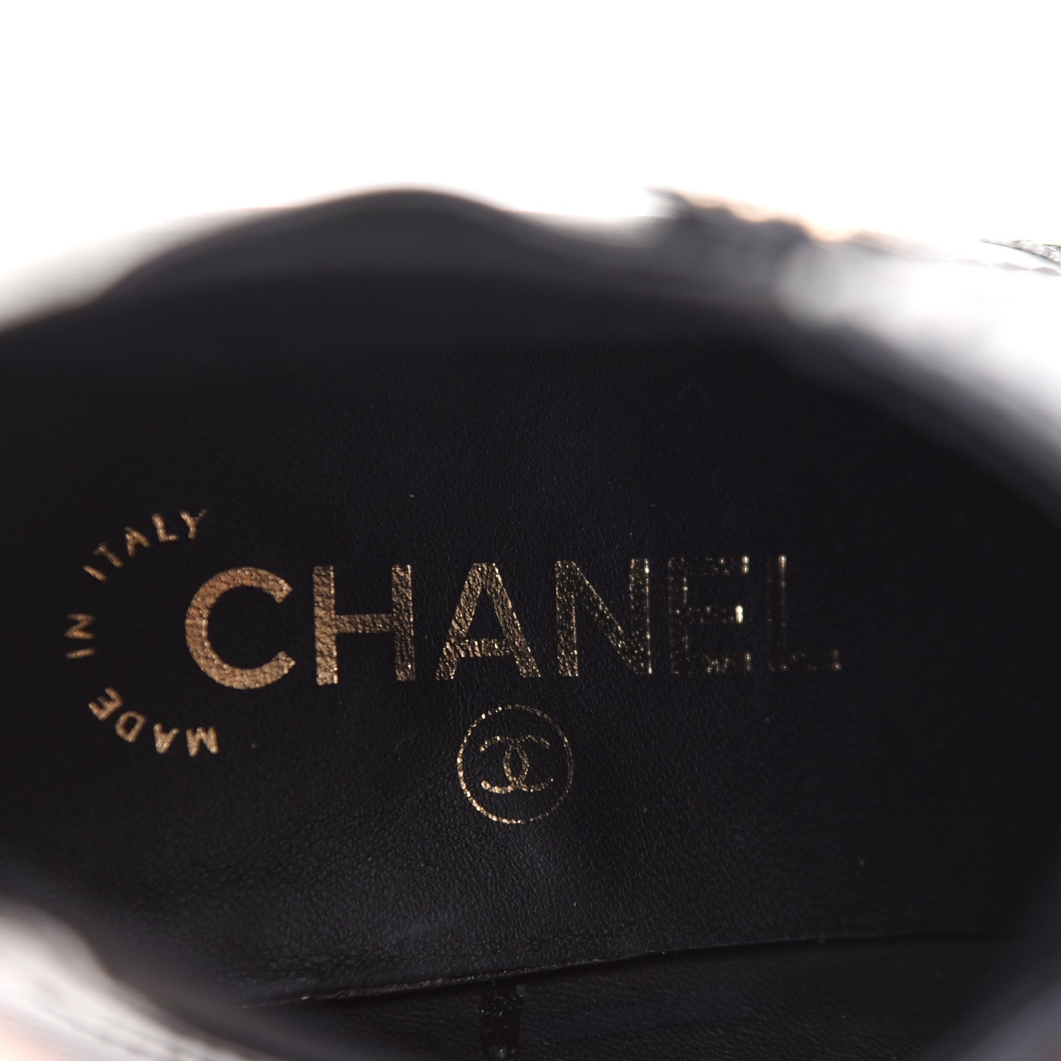 Chanel Calfskin Patent Cork Cap Toe Short Boots 40.5 Black 8 of 11