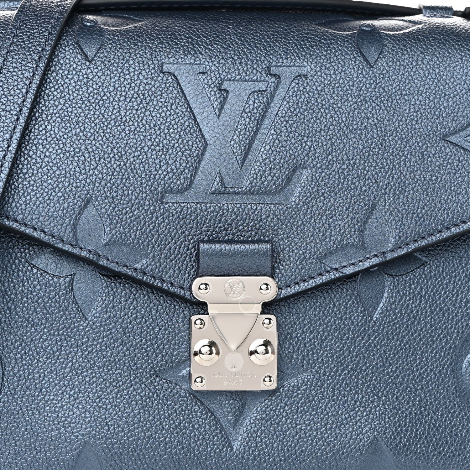 Louis Vuitton Metallic Empreinte Monogram Giant Pochette Metis Navy Nacre 7 of 10
