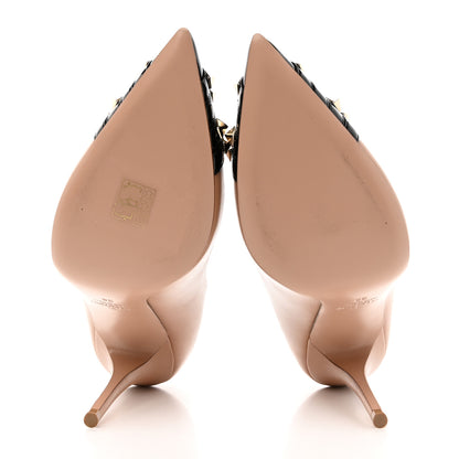 Valentino Garavani Kidskin Patent Rockstud Alcove 110mm Pumps 38 Rose Canelle Black 5 of 15