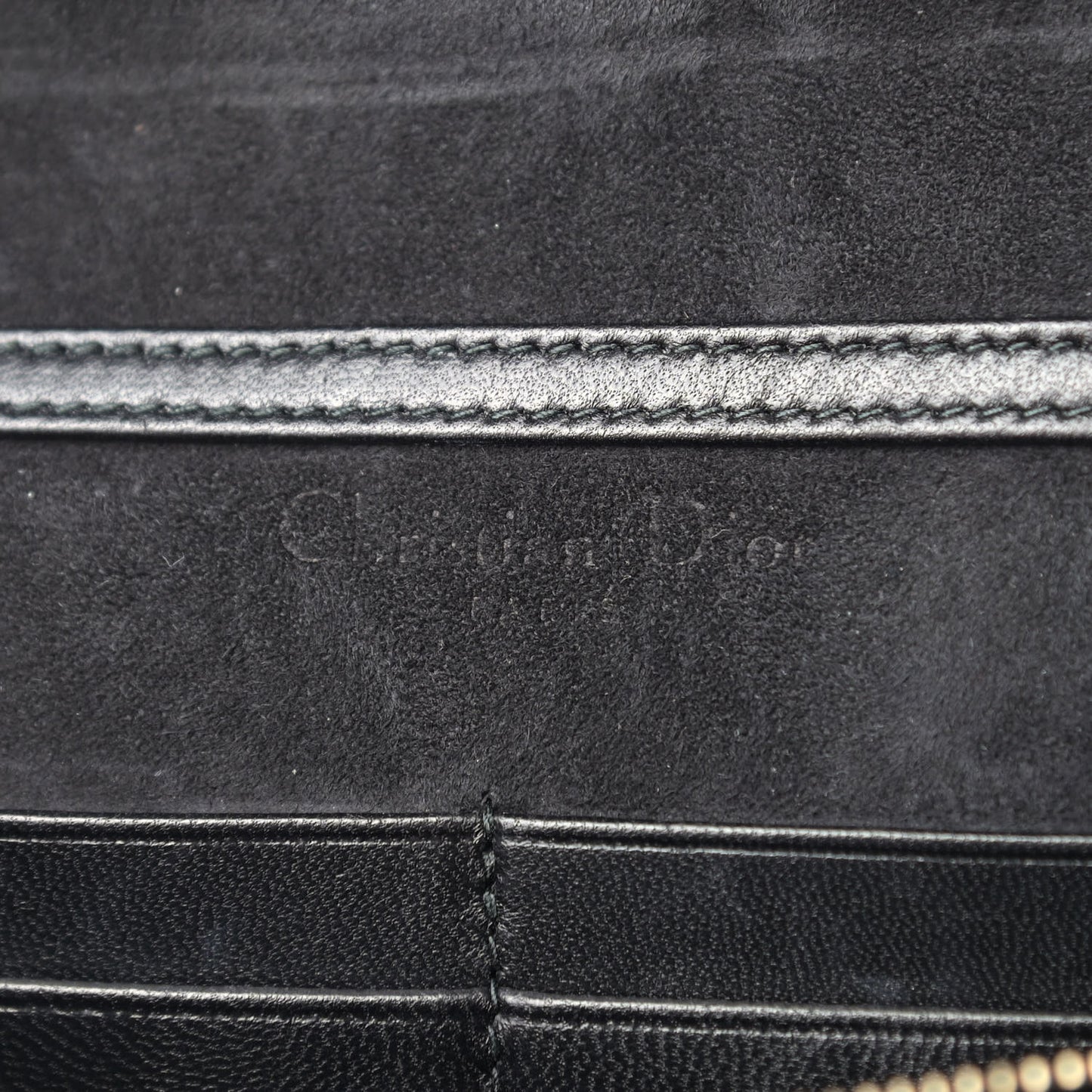 Lambskin Cannage Dioraddict Wallet on Chain Clutch Black