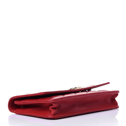 Chanel Lambskin Quilted Boy Wallet On Chain WOC Red 4 of 13