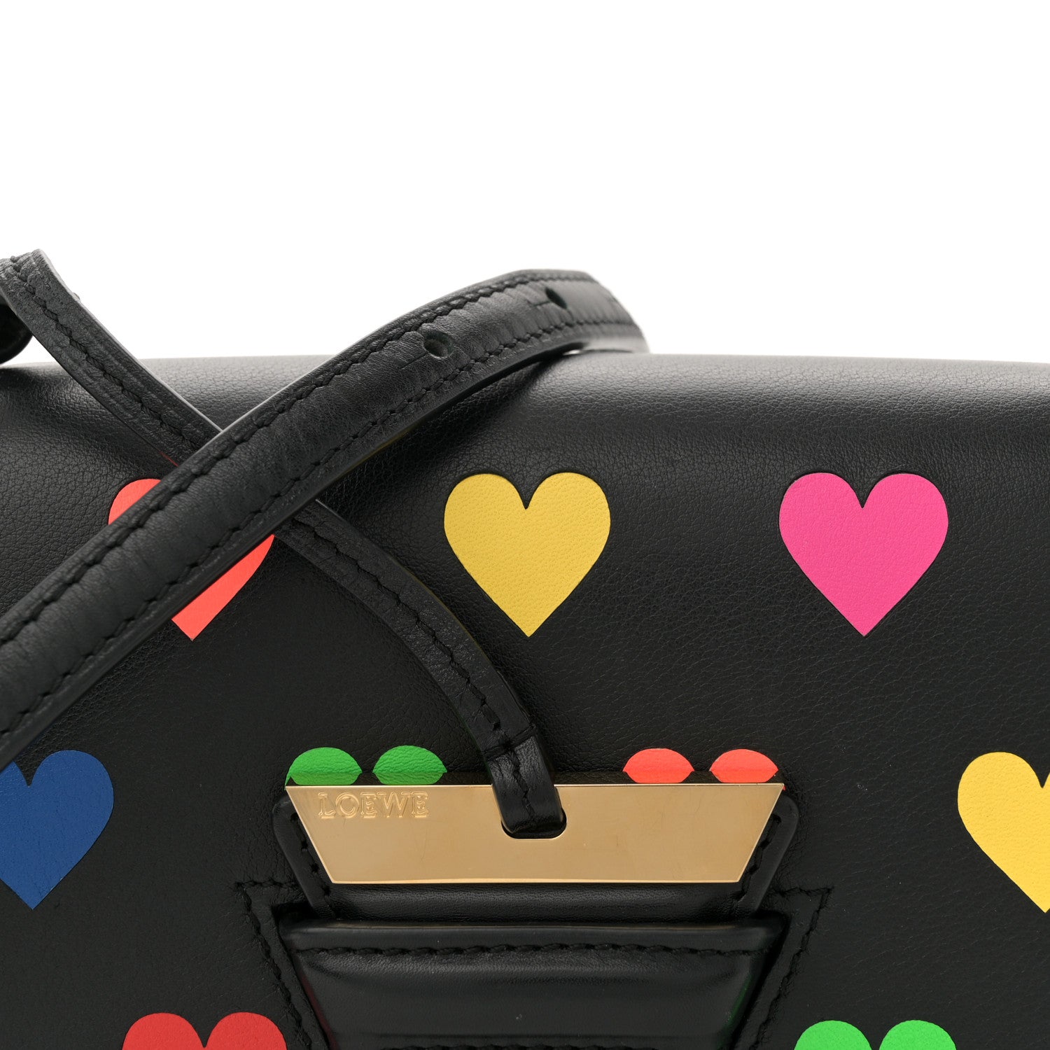 Loewe Calfskin Hearts Small Barcelona Shoulder Bag Black 8 of 12