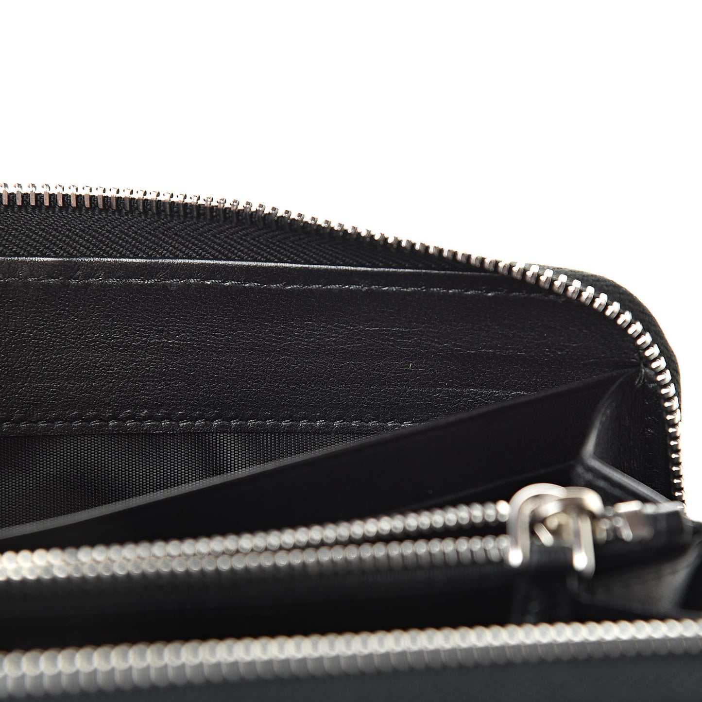 Soft Calfskin Diagramme Zip Around Wallet Black