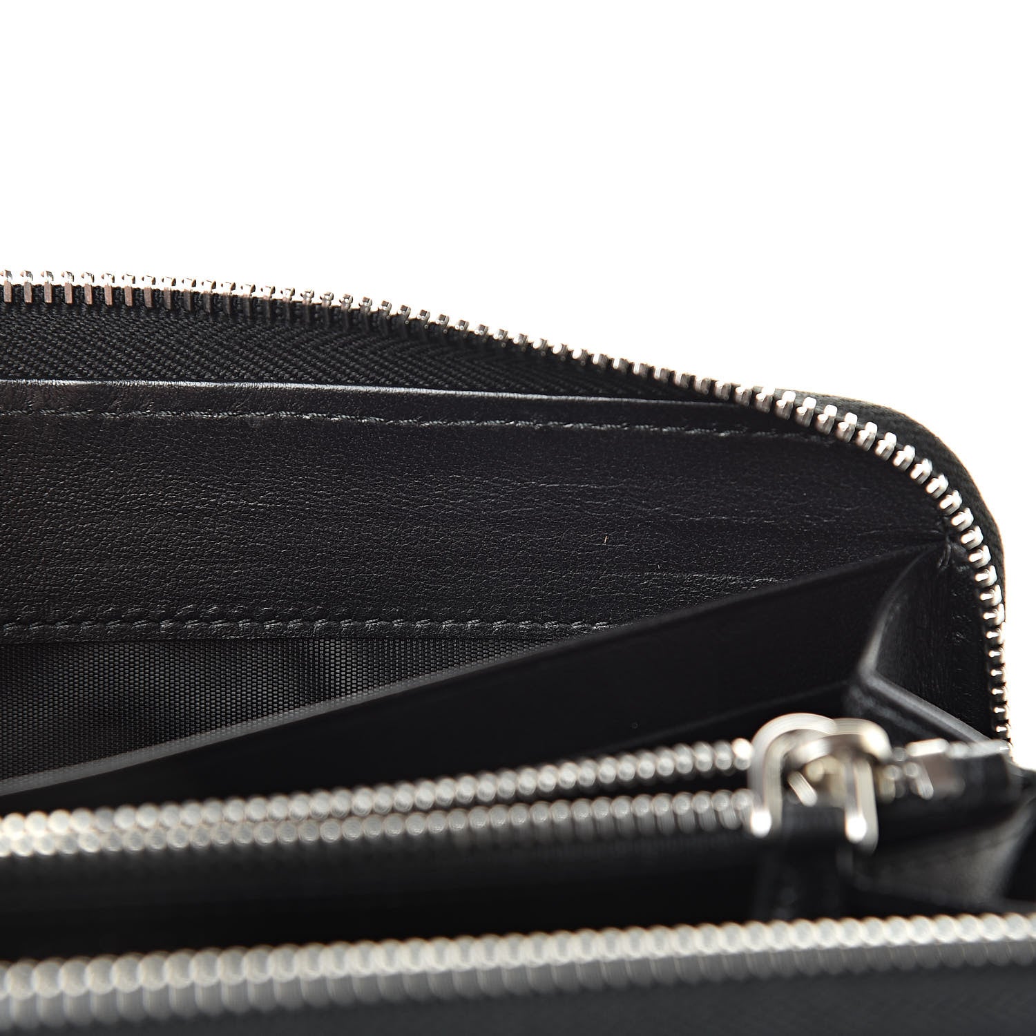Prada Soft Calfskin Diagramme Zip Around Wallet Black 8 of 8