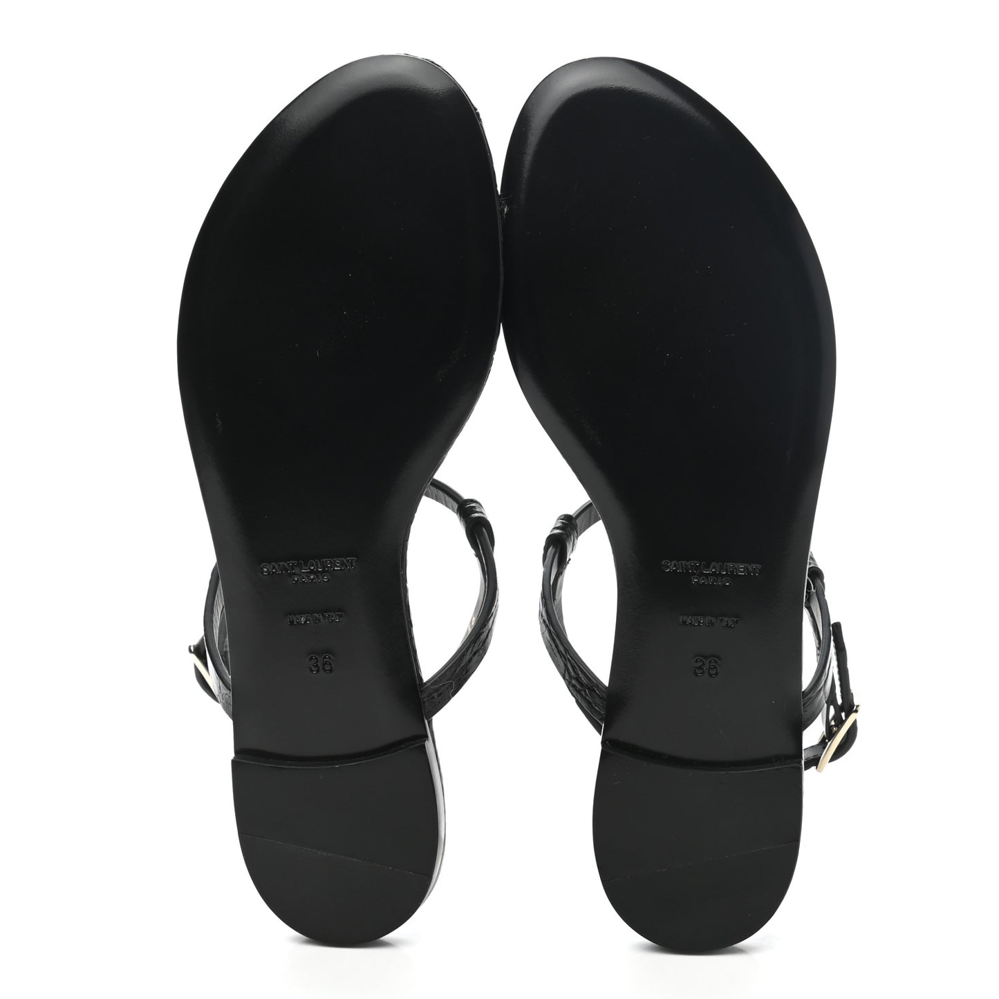 Patent Calfskin Cassandra Monogram Sandals 36 Black