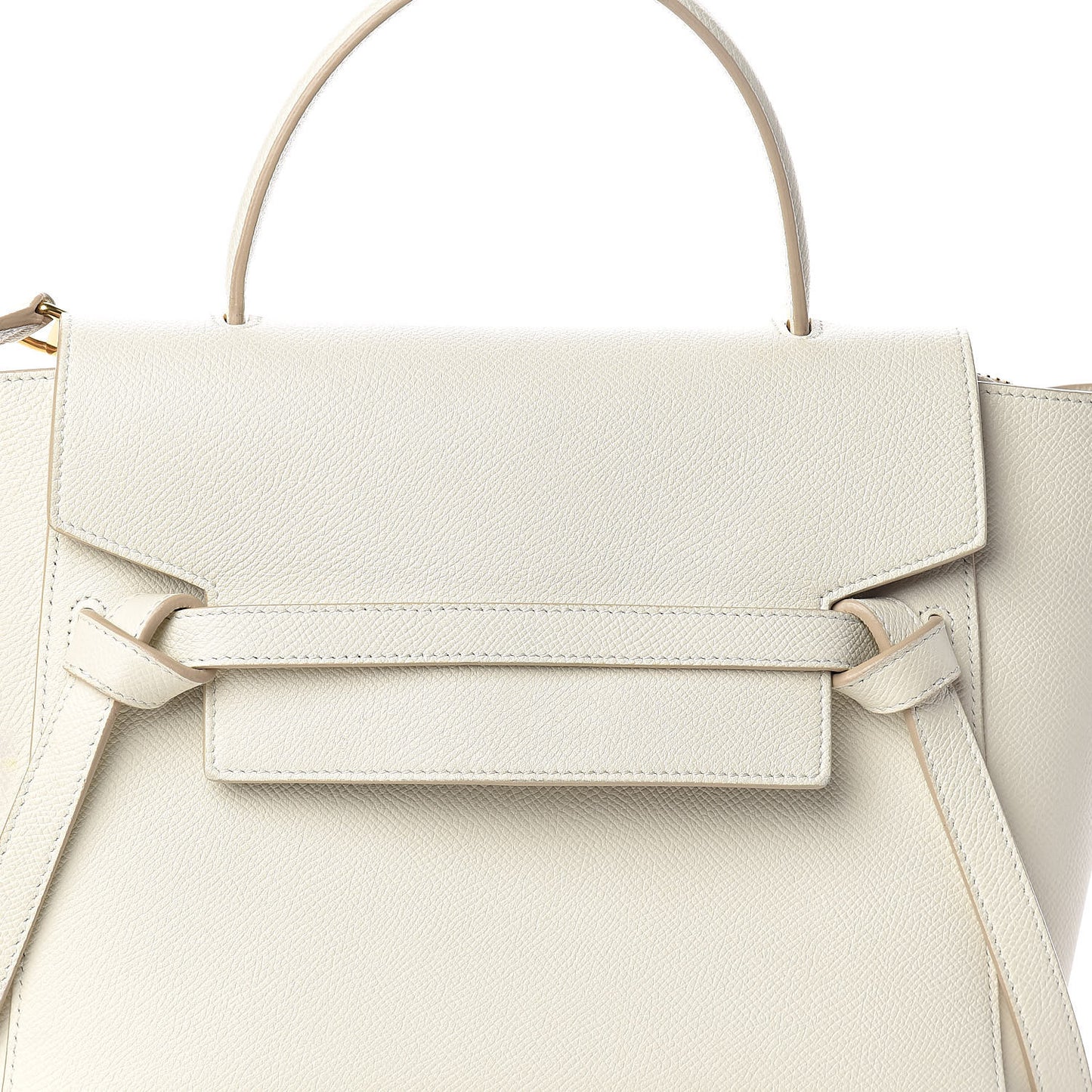 Baby Grained Calfskin Micro Belt Bag White
