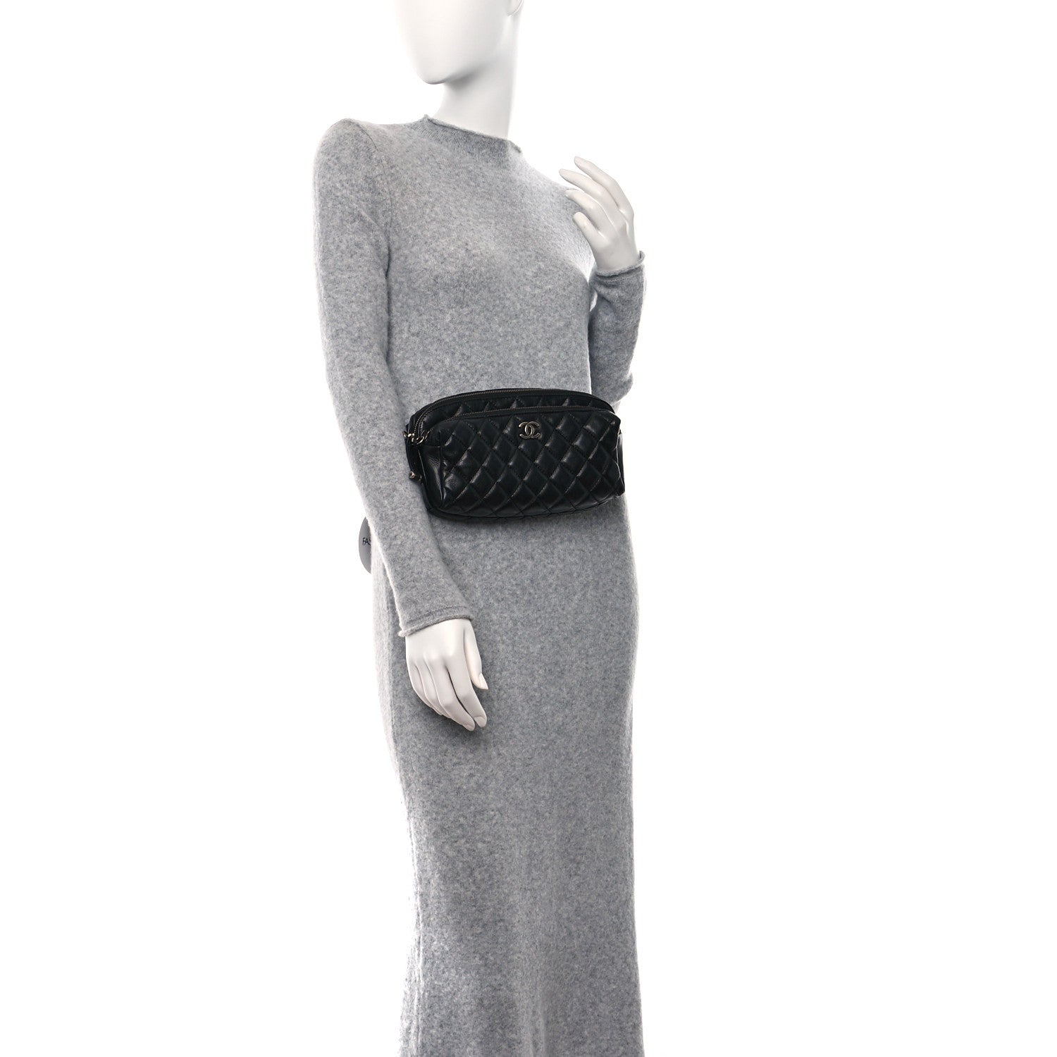 Chanel Calfskin Quilted Waist Bag Black 2 of 17