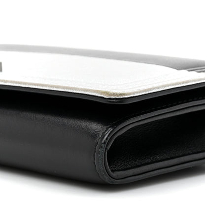 Chanel Metallic Goatskin Boy Wallet On Removable Chain WOC Black Silver 11 of 19