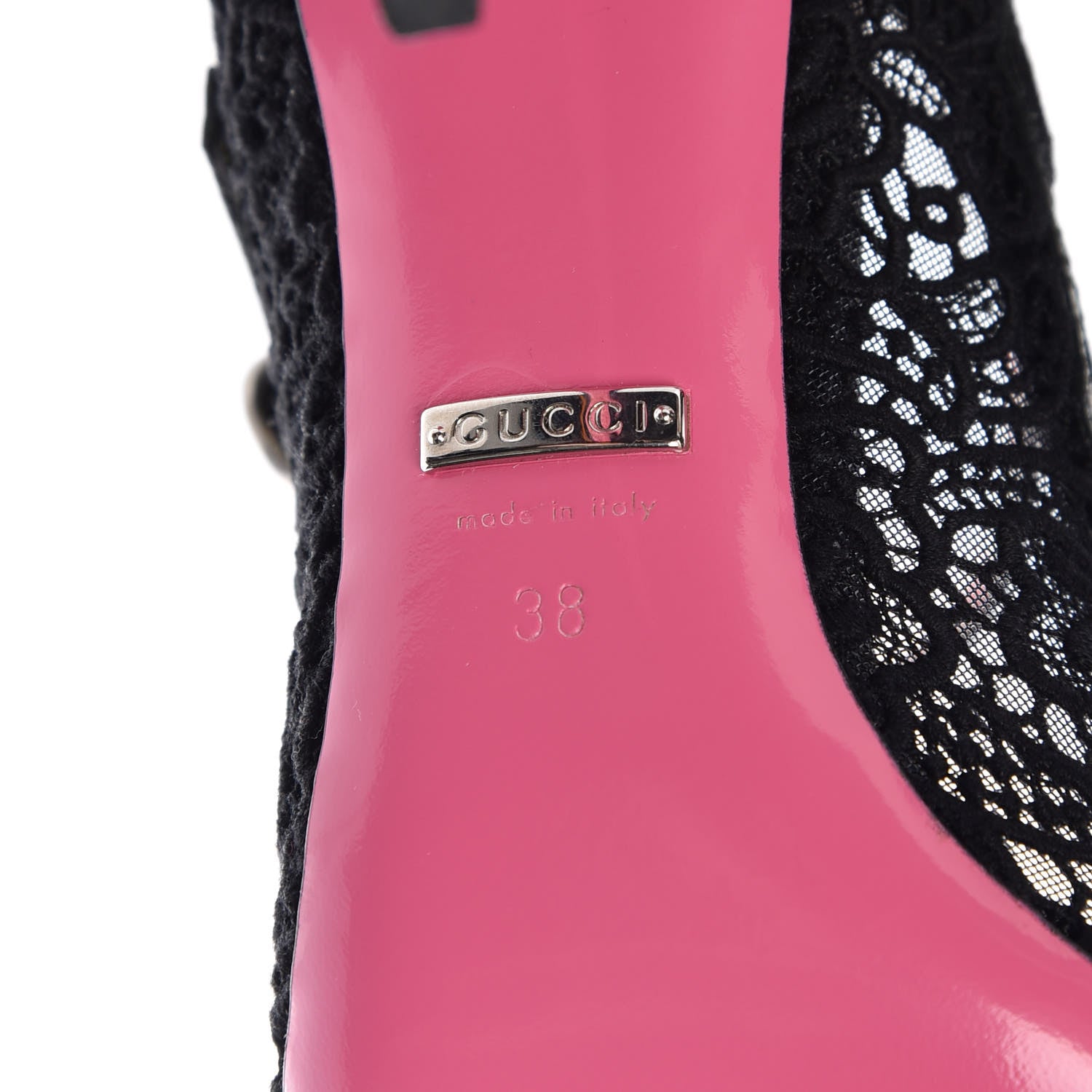 Gucci Lace Pizzo Venice Pumps 38 Black 6 of 9