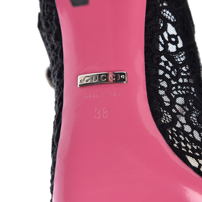 Gucci Lace Pizzo Venice Pumps 38 Black 6 of 9