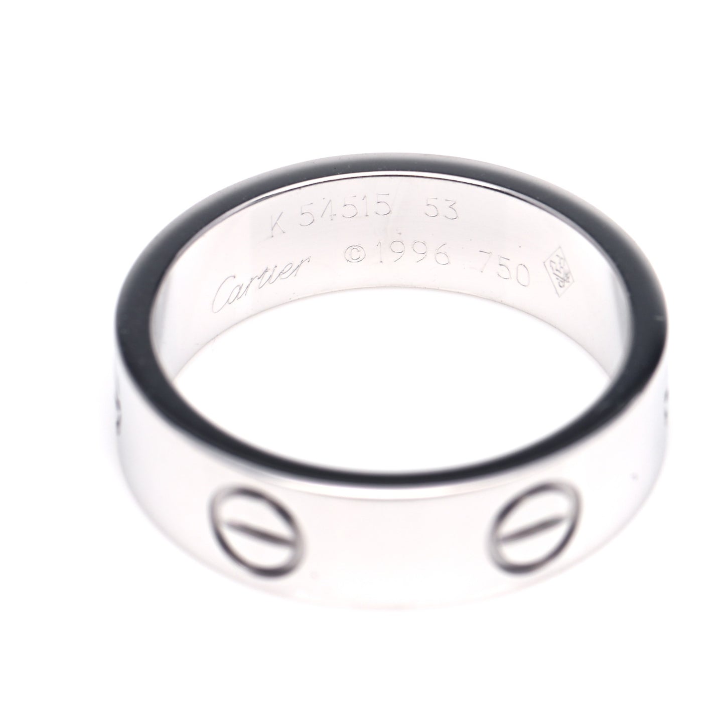 18K White Gold 5.5mm LOVE Ring 53 6.5