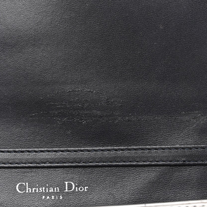 Christian Dior Metallic Patent Micro-Cannage Diorama Wallet on Chain Pouch Silver 10 of 10