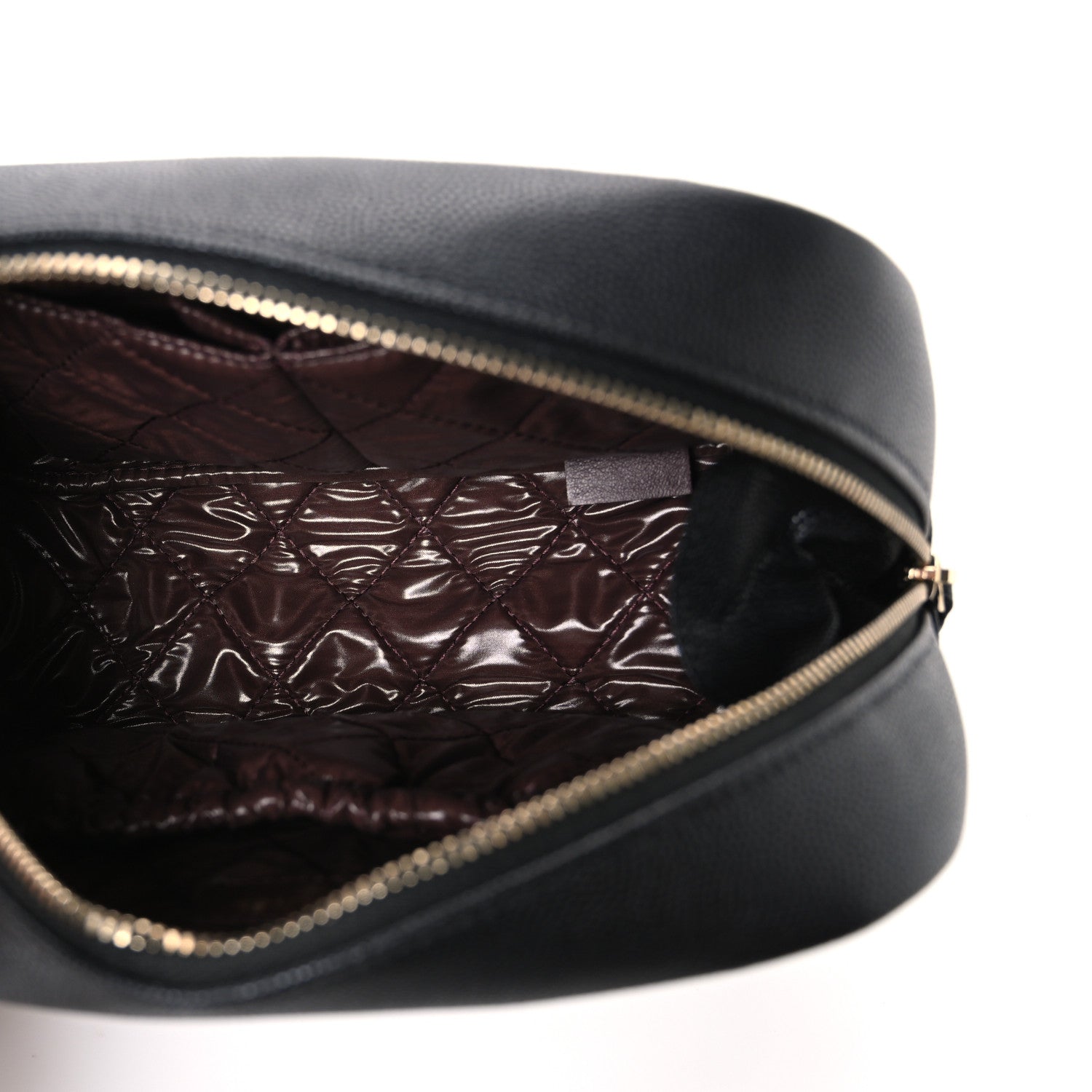 Chanel Caviar Quilted Medium Curvy Pouch Cosmetic Case Black 5 of 8